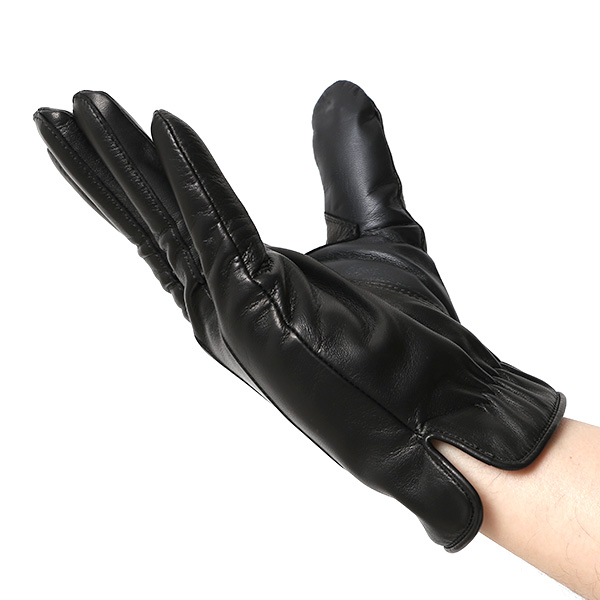  手袋 メンズ 本革 スマホ対応 カシミヤ裏地 ブラック 黒 黒色 仔羊革 日本製 レザー 防寒 グローブ ファッション スーツ フォーマル 通勤 キレイめ KURODA(クロダ)