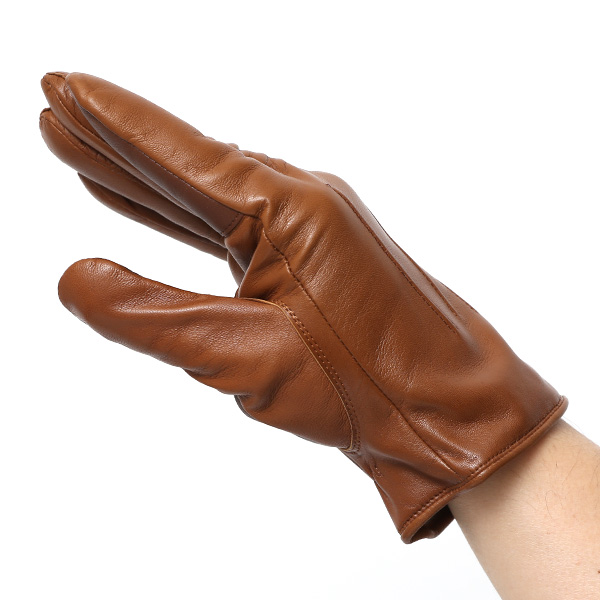 手袋 メンズ 本革 スマホ対応 カシミヤ裏地 ブラウン 茶 茶色 仔羊革 日本製 レザー 防寒 グローブ ファッション スーツ フォーマル 通勤 キレイめ KURODA(クロダ)