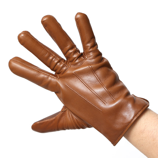 手袋 メンズ 本革 スマホ対応 カシミヤ裏地 ブラウン 茶 茶色 仔羊革 日本製 レザー 防寒 グローブ ファッション スーツ フォーマル 通勤 キレイめ KURODA(クロダ)