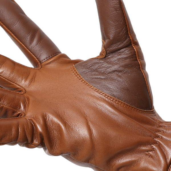 手袋 メンズ 本革 スマホ対応 カシミヤ裏地 ブラウン 茶 茶色 仔羊革 日本製 レザー 防寒 グローブ ファッション スーツ フォーマル 通勤 キレイめ KURODA(クロダ)