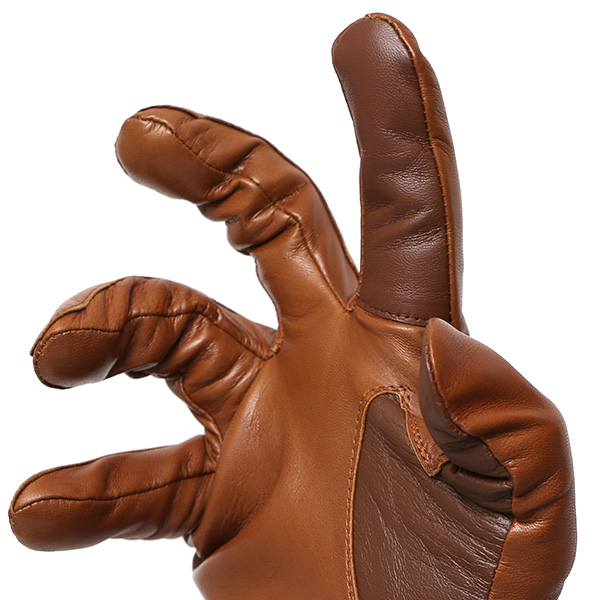 手袋 メンズ 本革 スマホ対応 カシミヤ裏地 ブラウン 茶 茶色 仔羊革 日本製 レザー 防寒 グローブ ファッション スーツ フォーマル 通勤 キレイめ KURODA(クロダ)