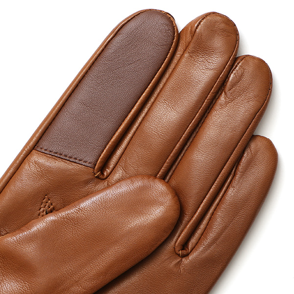 手袋 メンズ 本革 スマホ対応 カシミヤ裏地 ブラウン 茶 茶色 仔羊革 日本製 レザー 防寒 グローブ ファッション スーツ フォーマル 通勤 キレイめ KURODA(クロダ)