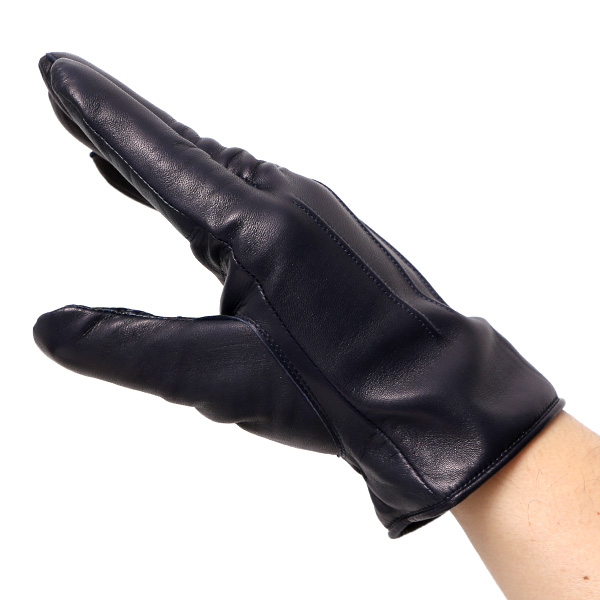  手袋 メンズ 本革 スマホ対応 カシミヤ裏地 ブルー ネイビー 青色 仔羊革 日本製 レザー 防寒 グローブ ファッション スーツ フォーマル 通勤 キレイめ KURODA(クロダ)