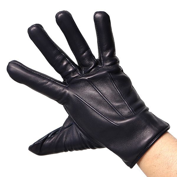  手袋 メンズ 本革 スマホ対応 カシミヤ裏地 ブルー ネイビー 青色 仔羊革 日本製 レザー 防寒 グローブ ファッション スーツ フォーマル 通勤 キレイめ KURODA(クロダ)