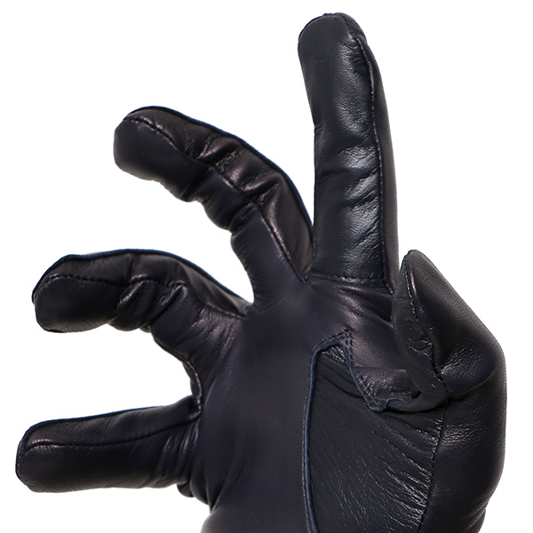  手袋 メンズ 本革 スマホ対応 カシミヤ裏地 ブルー ネイビー 青色 仔羊革 日本製 レザー 防寒 グローブ ファッション スーツ フォーマル 通勤 キレイめ KURODA(クロダ)