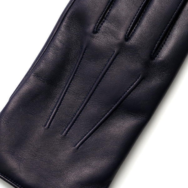  手袋 メンズ 本革 スマホ対応 カシミヤ裏地 ブルー ネイビー 青色 仔羊革 日本製 レザー 防寒 グローブ ファッション スーツ フォーマル 通勤 キレイめ KURODA(クロダ)