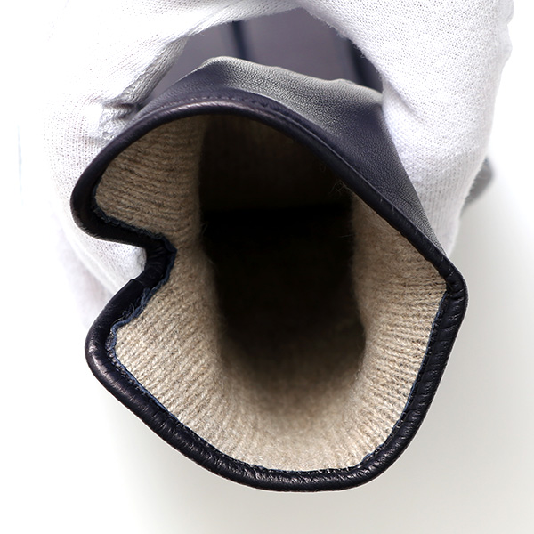  手袋 メンズ 本革 スマホ対応 カシミヤ裏地 ブルー ネイビー 青色 仔羊革 日本製 レザー 防寒 グローブ ファッション スーツ フォーマル 通勤 キレイめ KURODA(クロダ)