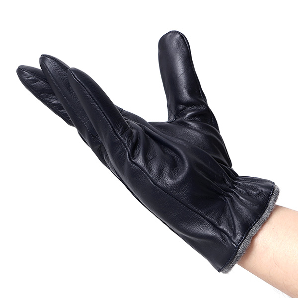 KURODA(クロダ) 手袋 メンズ 防寒 本革 スマホ対応 ブルー ネイビー 青色 レザー グローブ 高級 夫 旦那 プレゼント ギフト 通勤 スーツ