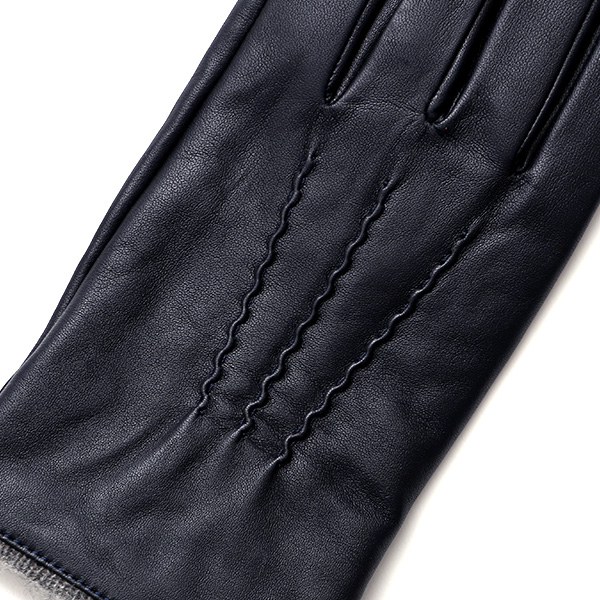 KURODA(クロダ) 手袋 メンズ 防寒 本革 スマホ対応 ブルー ネイビー 青色 レザー グローブ 高級 夫 旦那 プレゼント ギフト 通勤 スーツ