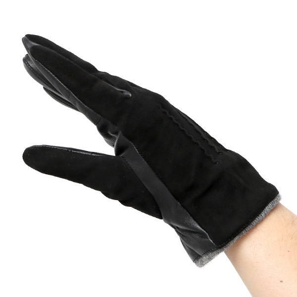  ヤギ革 手袋 メンズ スマホ対応 カシミヤ50％裏地 ブラック 黒 黒色 防寒 カジュアル キレイめ 高級 上品 KURODA(クロダ)