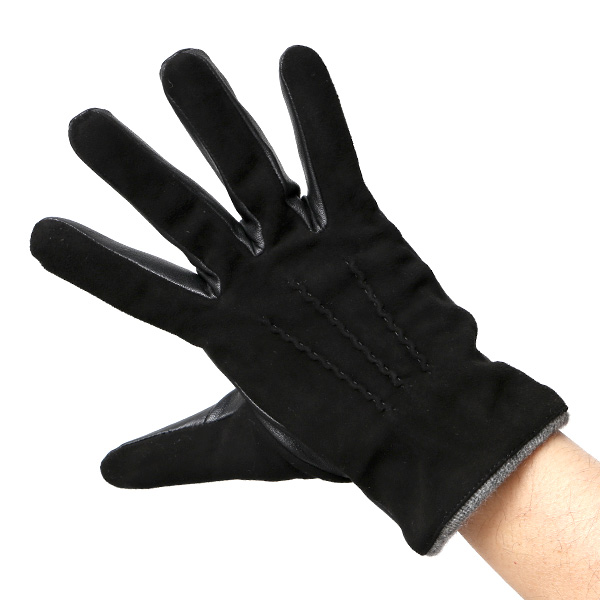 ヤギ革 手袋 メンズ スマホ対応 カシミヤ50％裏地 ブラック 黒 黒色 防寒 カジュアル キレイめ 高級 上品 KURODA(クロダ)