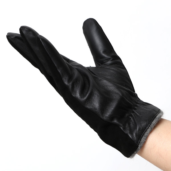  ヤギ革 手袋 メンズ スマホ対応 カシミヤ50％裏地 ブラック 黒 黒色 防寒 カジュアル キレイめ 高級 上品 KURODA(クロダ)