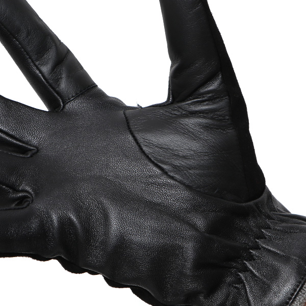  ヤギ革 手袋 メンズ スマホ対応 カシミヤ50％裏地 ブラック 黒 黒色 防寒 カジュアル キレイめ 高級 上品 KURODA(クロダ)