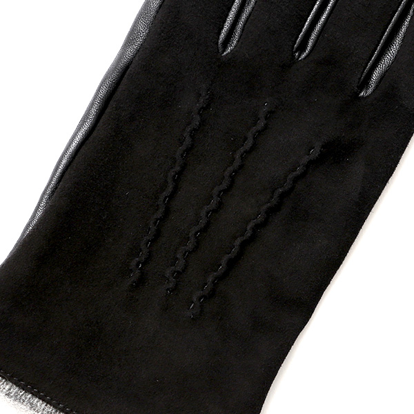  ヤギ革 手袋 メンズ スマホ対応 カシミヤ50％裏地 ブラック 黒 黒色 防寒 カジュアル キレイめ 高級 上品 KURODA(クロダ)