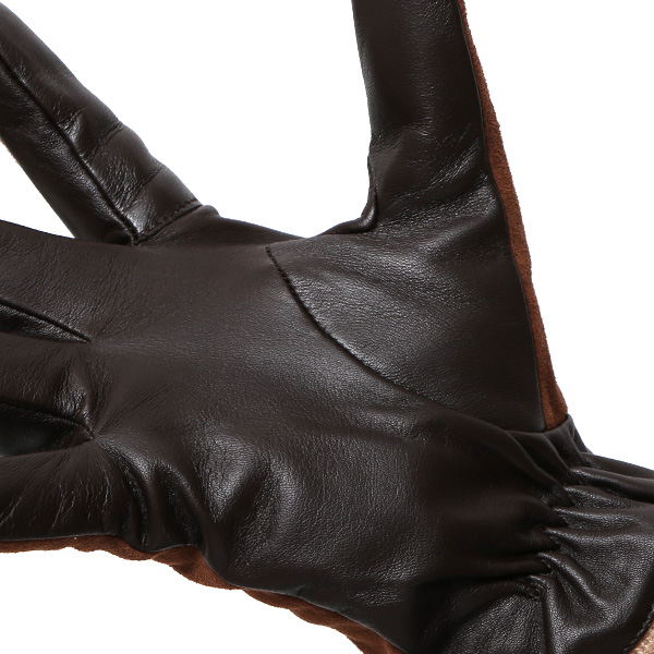  ヤギ革 手袋 メンズ スマホ対応 カシミヤ50％裏地 ブラウン 茶 茶色 防寒 カジュアル キレイめ 高級 上品 KURODA(クロダ)