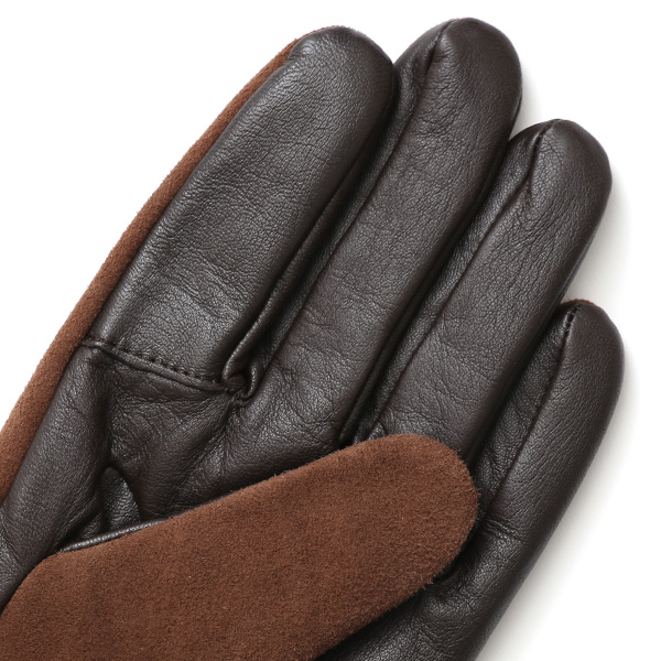 ヤギ革 手袋 メンズ スマホ対応 カシミヤ50％裏地 ブラウン 茶 茶色 防寒 カジュアル キレイめ 高級 上品 KURODA(クロダ)