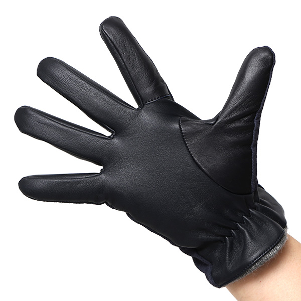  ヤギ革 手袋 メンズ スマホ対応 カシミヤ50％裏地 ブルー ネイビー 青色 防寒 カジュアル キレイめ 高級 上品 KURODA(クロダ)