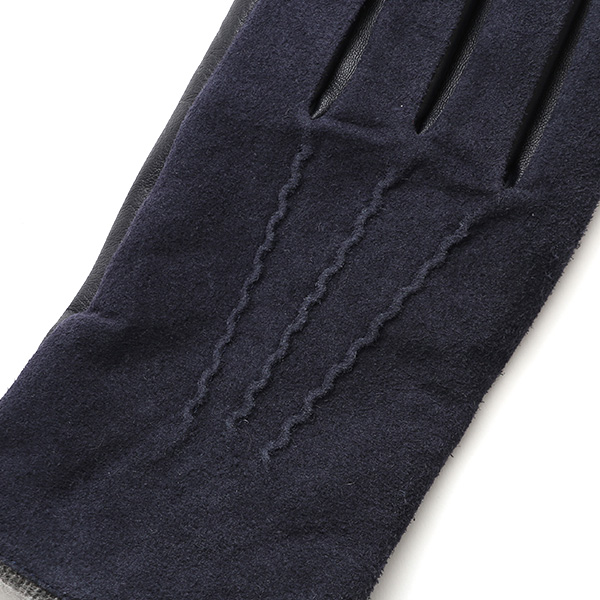  ヤギ革 手袋 メンズ スマホ対応 カシミヤ50％裏地 ブルー ネイビー 青色 防寒 カジュアル キレイめ 高級 上品 KURODA(クロダ)