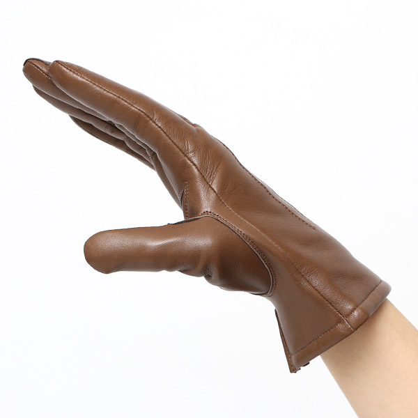 KURODA(クロダ) 革手袋 レディース カシミヤ裏地 ブラウン 茶 茶色 防寒 グローブ 本革 レザー ウィメンズ 女性 通勤 スーツ ビジネス キレイめ 高級