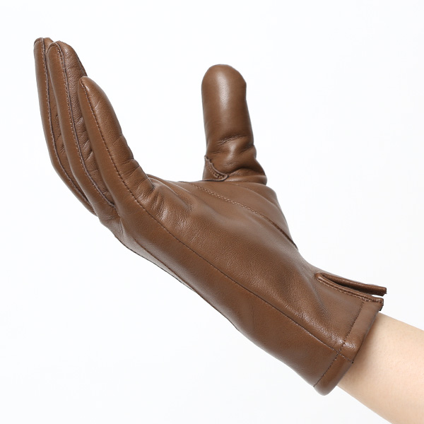 KURODA(クロダ) 革手袋 レディース カシミヤ裏地 ブラウン 茶 茶色 防寒 グローブ 本革 レザー ウィメンズ 女性 通勤 スーツ ビジネス キレイめ 高級