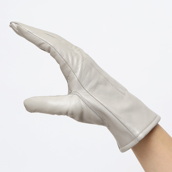  KURODA(クロダ) 革手袋 レディース カシミヤ裏地 ライトグレー グレー グレイ 灰色 防寒 グローブ 本革 レザー ウィメンズ 女性 通勤 スーツ ビジネス キレイめ 高級