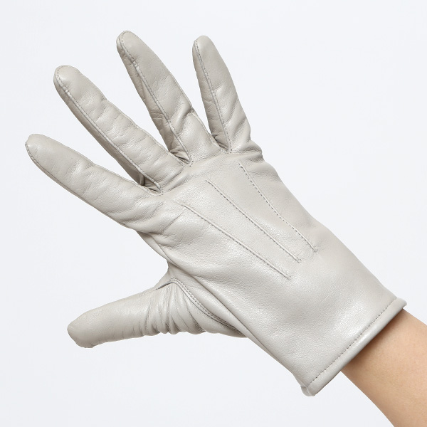  KURODA(クロダ) 革手袋 レディース カシミヤ裏地 ライトグレー グレー グレイ 灰色 防寒 グローブ 本革 レザー ウィメンズ 女性 通勤 スーツ ビジネス キレイめ 高級
