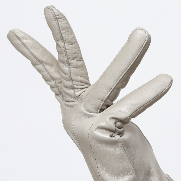  KURODA(クロダ) 革手袋 レディース カシミヤ裏地 ライトグレー グレー グレイ 灰色 防寒 グローブ 本革 レザー ウィメンズ 女性 通勤 スーツ ビジネス キレイめ 高級