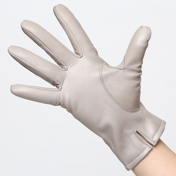 KURODA(クロダ) 革手袋 レディース カシミヤ裏地 グレー グレイ 灰色 防寒 グローブ 本革 レザー ウィメンズ 女性 通勤 スーツ ビジネス キレイめ 高級