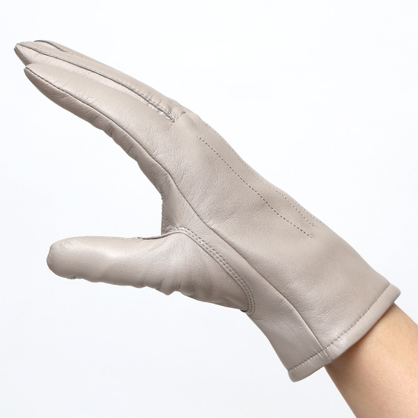 KURODA(クロダ) 革手袋 レディース カシミヤ裏地 グレー グレイ 灰色 防寒 グローブ 本革 レザー ウィメンズ 女性 通勤 スーツ ビジネス キレイめ 高級