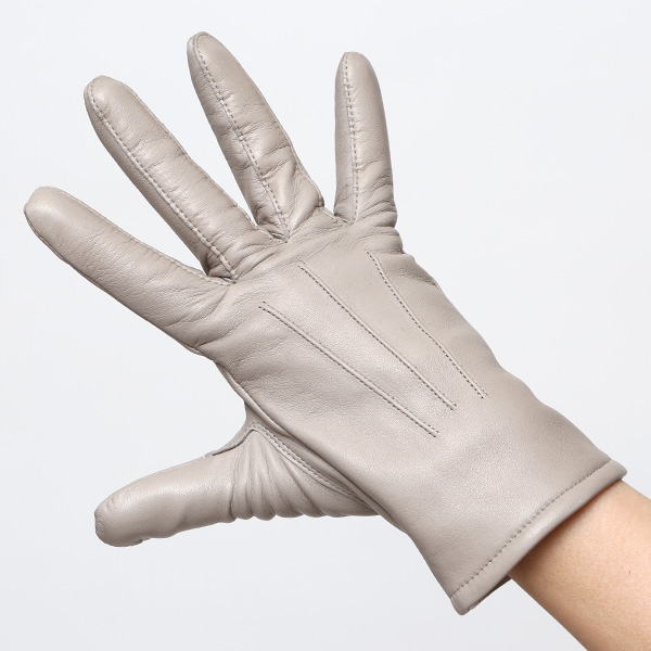 KURODA(クロダ) 革手袋 レディース カシミヤ裏地 グレー グレイ 灰色 防寒 グローブ 本革 レザー ウィメンズ 女性 通勤 スーツ ビジネス キレイめ 高級