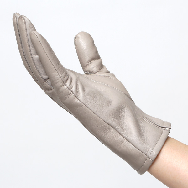 KURODA(クロダ) 革手袋 レディース カシミヤ裏地 グレー グレイ 灰色 防寒 グローブ 本革 レザー ウィメンズ 女性 通勤 スーツ ビジネス キレイめ 高級