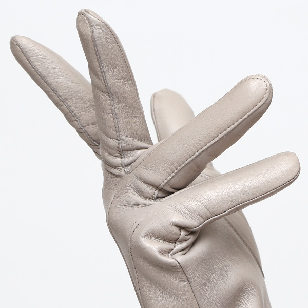 KURODA(クロダ) 革手袋 レディース カシミヤ裏地 グレー グレイ 灰色 防寒 グローブ 本革 レザー ウィメンズ 女性 通勤 スーツ ビジネス キレイめ 高級