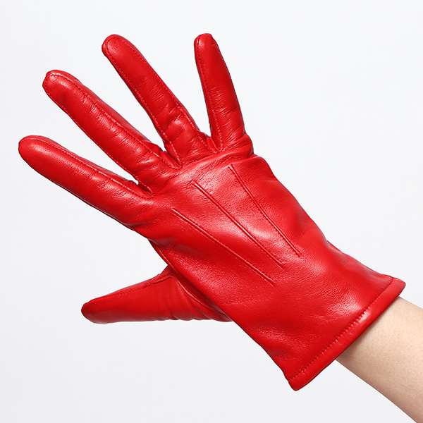  KURODA(クロダ) 革手袋 レディース カシミヤ裏地 レッド ワイン 赤色 防寒 グローブ 本革 レザー ウィメンズ 女性 通勤 スーツ ビジネス キレイめ 高級