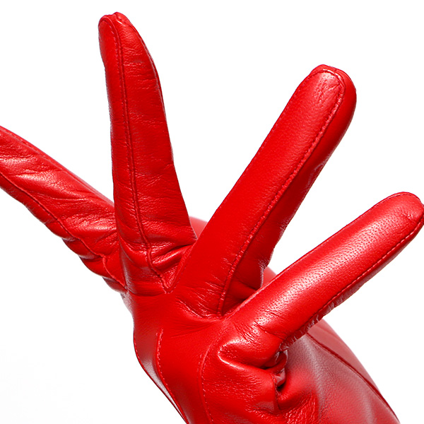  KURODA(クロダ) 革手袋 レディース カシミヤ裏地 レッド ワイン 赤色 防寒 グローブ 本革 レザー ウィメンズ 女性 通勤 スーツ ビジネス キレイめ 高級