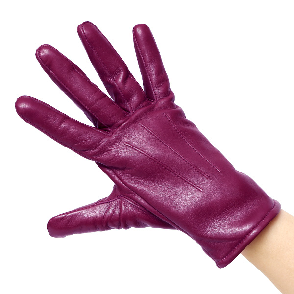  KURODA(クロダ) 革手袋 レディース カシミヤ裏地 レッド ワイン 赤色 防寒 グローブ 本革 レザー ウィメンズ 女性 通勤 スーツ ビジネス キレイめ 高級