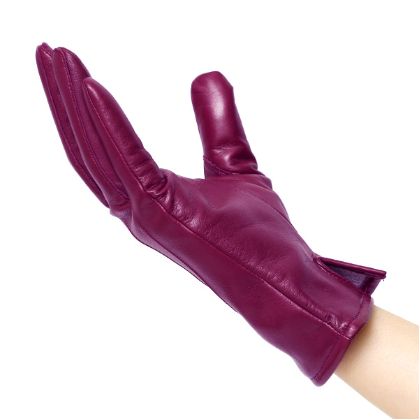  KURODA(クロダ) 革手袋 レディース カシミヤ裏地 レッド ワイン 赤色 防寒 グローブ 本革 レザー ウィメンズ 女性 通勤 スーツ ビジネス キレイめ 高級