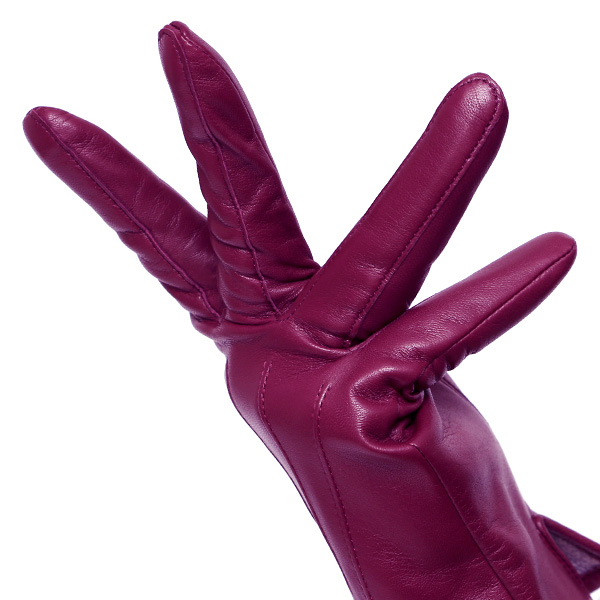  KURODA(クロダ) 革手袋 レディース カシミヤ裏地 レッド ワイン 赤色 防寒 グローブ 本革 レザー ウィメンズ 女性 通勤 スーツ ビジネス キレイめ 高級