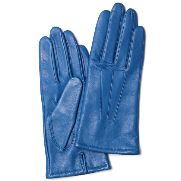 KURODA(クロダ) イタリーラム カシミヤ100％裏地 三本山 レディース 本革手袋 ブルー