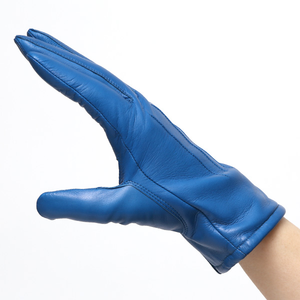 KURODA(クロダ) 革手袋 レディース カシミヤ裏地 ブルー ネイビー 青色 防寒 グローブ 本革 レザー ウィメンズ 女性 通勤 スーツ ビジネス キレイめ 高級