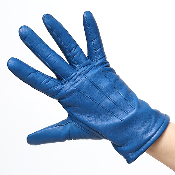 KURODA(クロダ) 革手袋 レディース カシミヤ裏地 ブルー ネイビー 青色 防寒 グローブ 本革 レザー ウィメンズ 女性 通勤 スーツ ビジネス キレイめ 高級