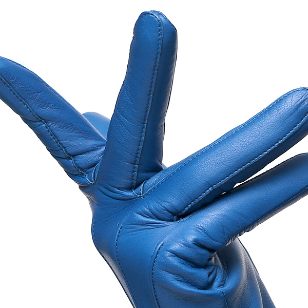 KURODA(クロダ) 革手袋 レディース カシミヤ裏地 ブルー ネイビー 青色 防寒 グローブ 本革 レザー ウィメンズ 女性 通勤 スーツ ビジネス キレイめ 高級