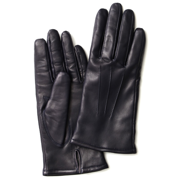 KURODA(クロダ) イタリーラム カシミヤ100％裏地 三本山 レディース 本革手袋 ネイビー