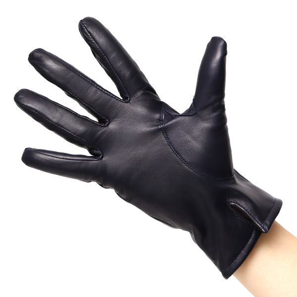  KURODA(クロダ) 革手袋 レディース カシミヤ裏地 ブルー ネイビー 青色 防寒 グローブ 本革 レザー ウィメンズ 女性 通勤 スーツ ビジネス キレイめ 高級