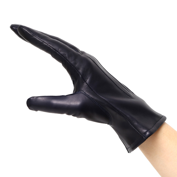  KURODA(クロダ) 革手袋 レディース カシミヤ裏地 ブルー ネイビー 青色 防寒 グローブ 本革 レザー ウィメンズ 女性 通勤 スーツ ビジネス キレイめ 高級