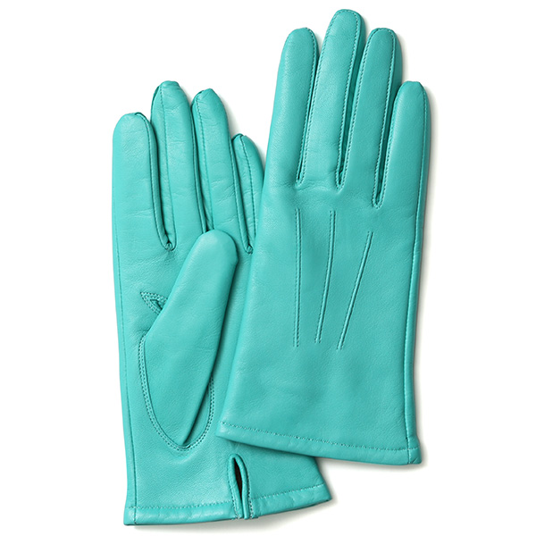 KURODA(クロダ) イタリーラム カシミヤ100％裏地 三本山 レディース 本革手袋 ターコイズ