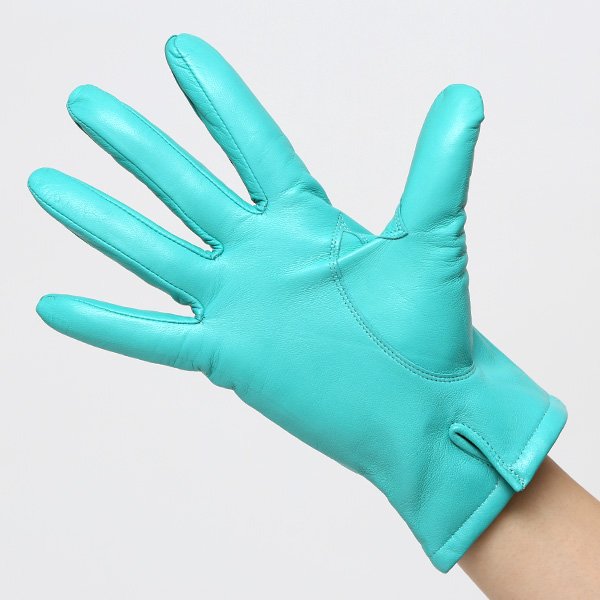  KURODA(クロダ) 革手袋 レディース カシミヤ裏地 ターコイズ ブルー ネイビー 青色 防寒 グローブ 本革 レザー ウィメンズ 女性 通勤 スーツ ビジネス キレイめ 高級