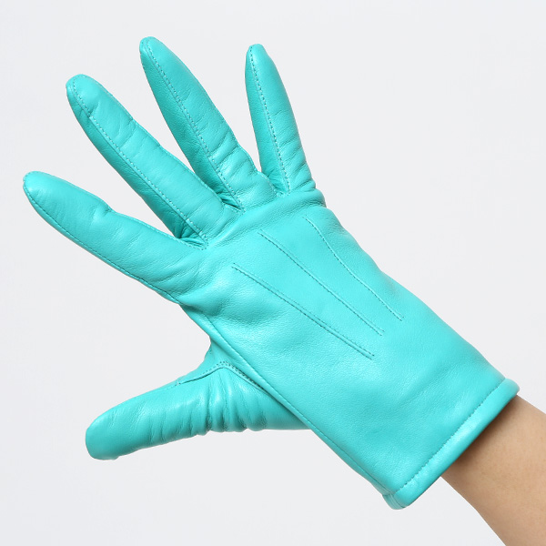  KURODA(クロダ) 革手袋 レディース カシミヤ裏地 ターコイズ ブルー ネイビー 青色 防寒 グローブ 本革 レザー ウィメンズ 女性 通勤 スーツ ビジネス キレイめ 高級