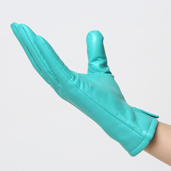  KURODA(クロダ) 革手袋 レディース カシミヤ裏地 ターコイズ ブルー ネイビー 青色 防寒 グローブ 本革 レザー ウィメンズ 女性 通勤 スーツ ビジネス キレイめ 高級