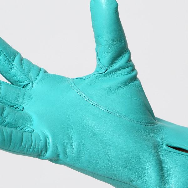  KURODA(クロダ) 革手袋 レディース カシミヤ裏地 ターコイズ ブルー ネイビー 青色 防寒 グローブ 本革 レザー ウィメンズ 女性 通勤 スーツ ビジネス キレイめ 高級