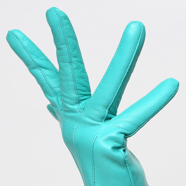  KURODA(クロダ) 革手袋 レディース カシミヤ裏地 ターコイズ ブルー ネイビー 青色 防寒 グローブ 本革 レザー ウィメンズ 女性 通勤 スーツ ビジネス キレイめ 高級